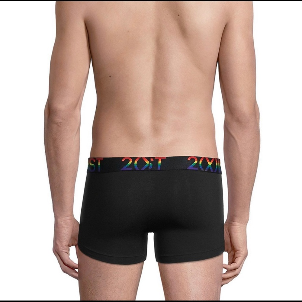 NWT 2(X)IST Men’s Pride No-Show Trunk Boxer Brief Blue Large - Picture 2 of 3